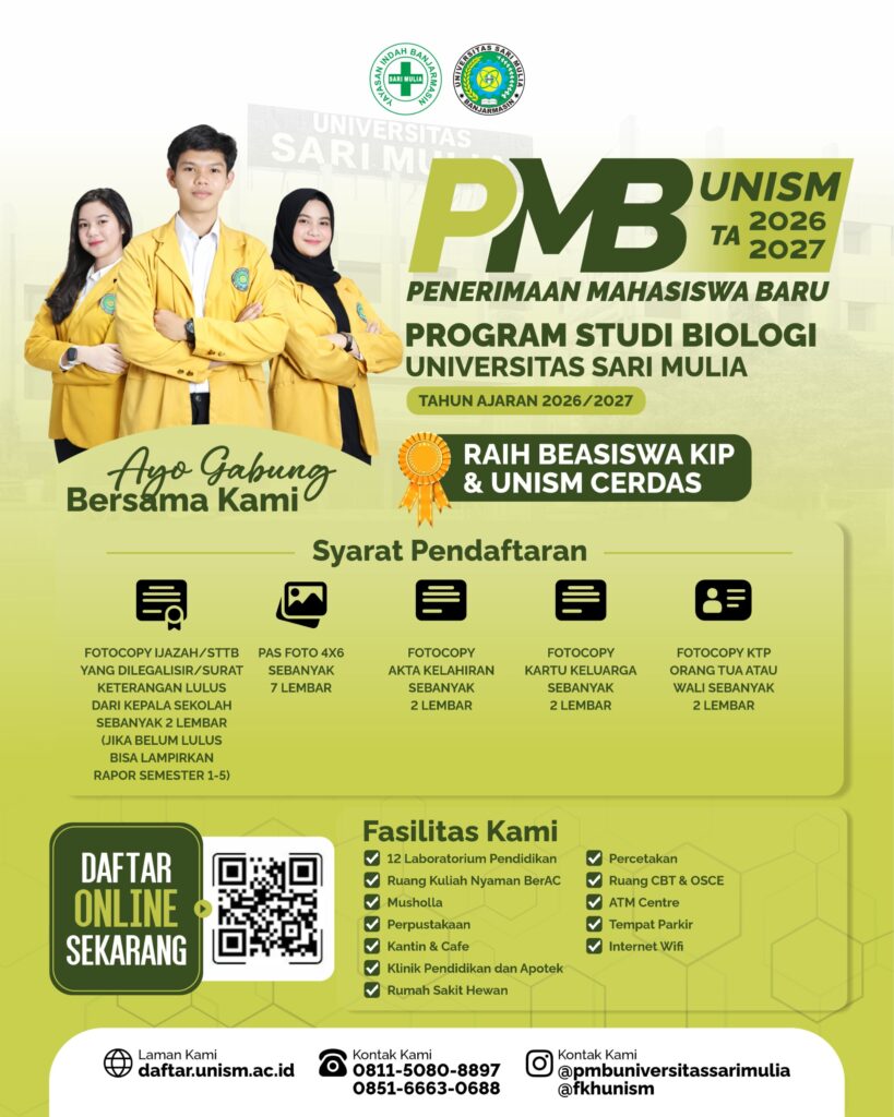 Pendaftaran Mahasiswa Baru Biologi UNISM Telah Dibuka