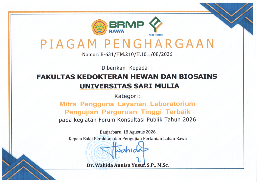 FKHB UNISM Raih Penghargaan Mitra Pengguna Layanan Laboratorium Pengujian Pertanian Terbaik Tahun 2026
